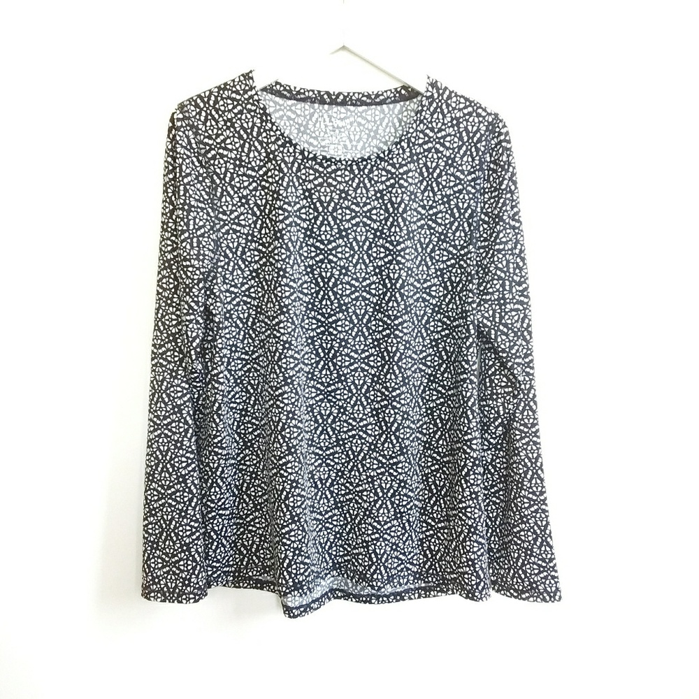L.L. Bean Black & White Swim Rash Guard